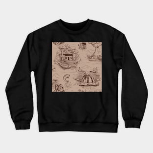 toile de jouy patterns -Lakeside Mosaic Crewneck Sweatshirt